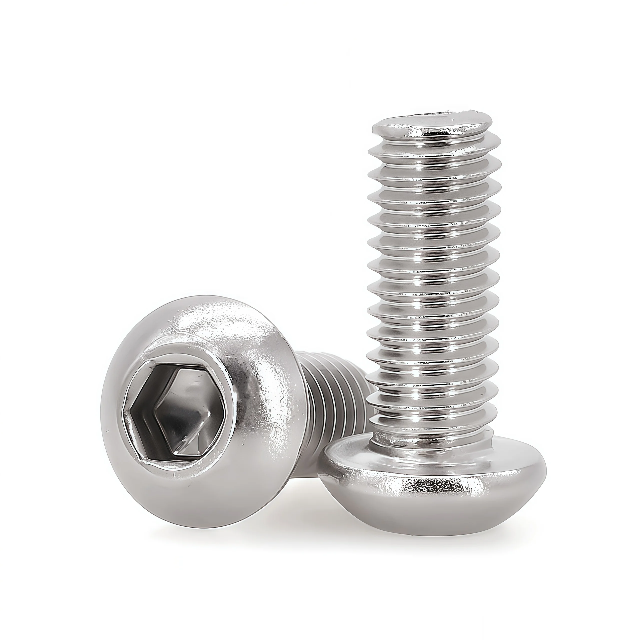 ISO7380 Hexagon Socket Allen Bolts M2 M2.5 M3 M4 M5 M6 M8 M10 M12  Metal Machine Threaded Screws 304 Stainless Steel Hex Screw