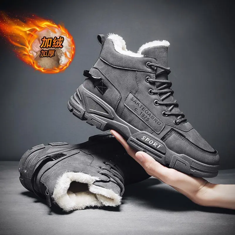 fur snow boots men sneakers shoes men sports running male sneakers sport men women trainers walk tennis fall Mocassin 1229