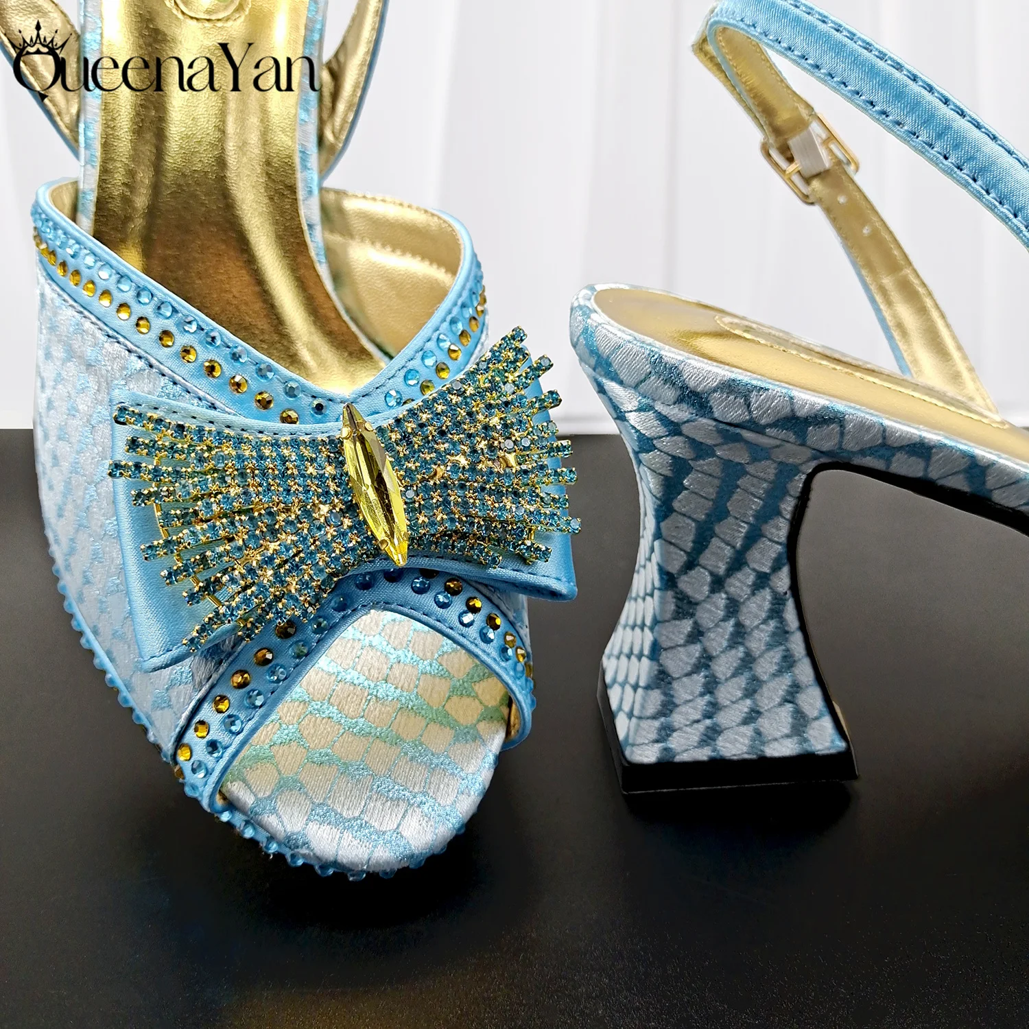 ควีน่ายัน รองเท้าส้นสูงแบบเปิด - Women'S Shoes Navy Blue บทวิจารณ์และราคา