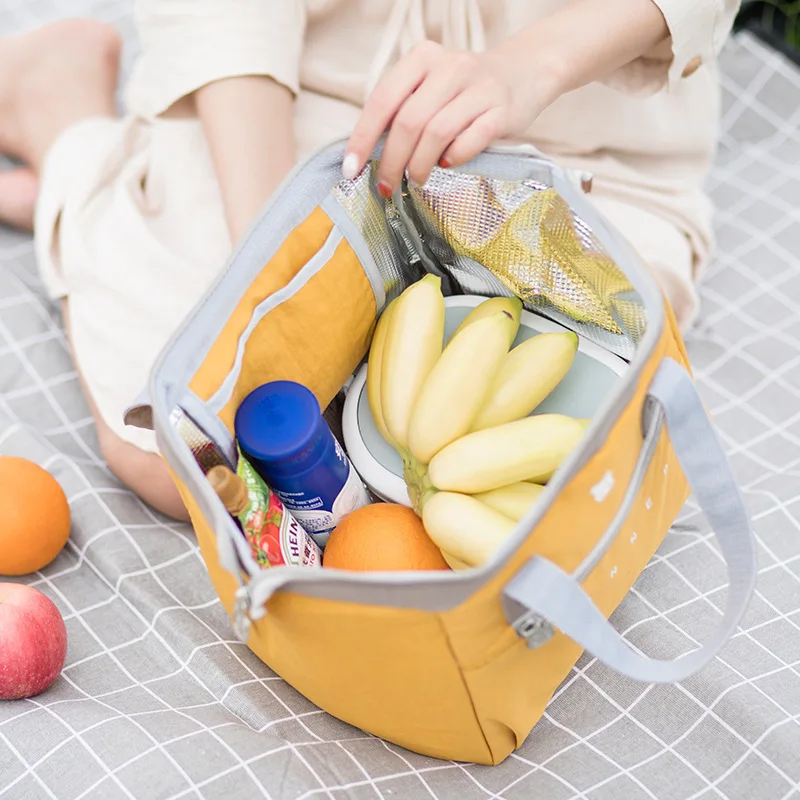 Thickened Aluminum Foil Lunch Box Bag Portable Insulated Handbag for Office Workers Meal Package Storage Organizer Bag