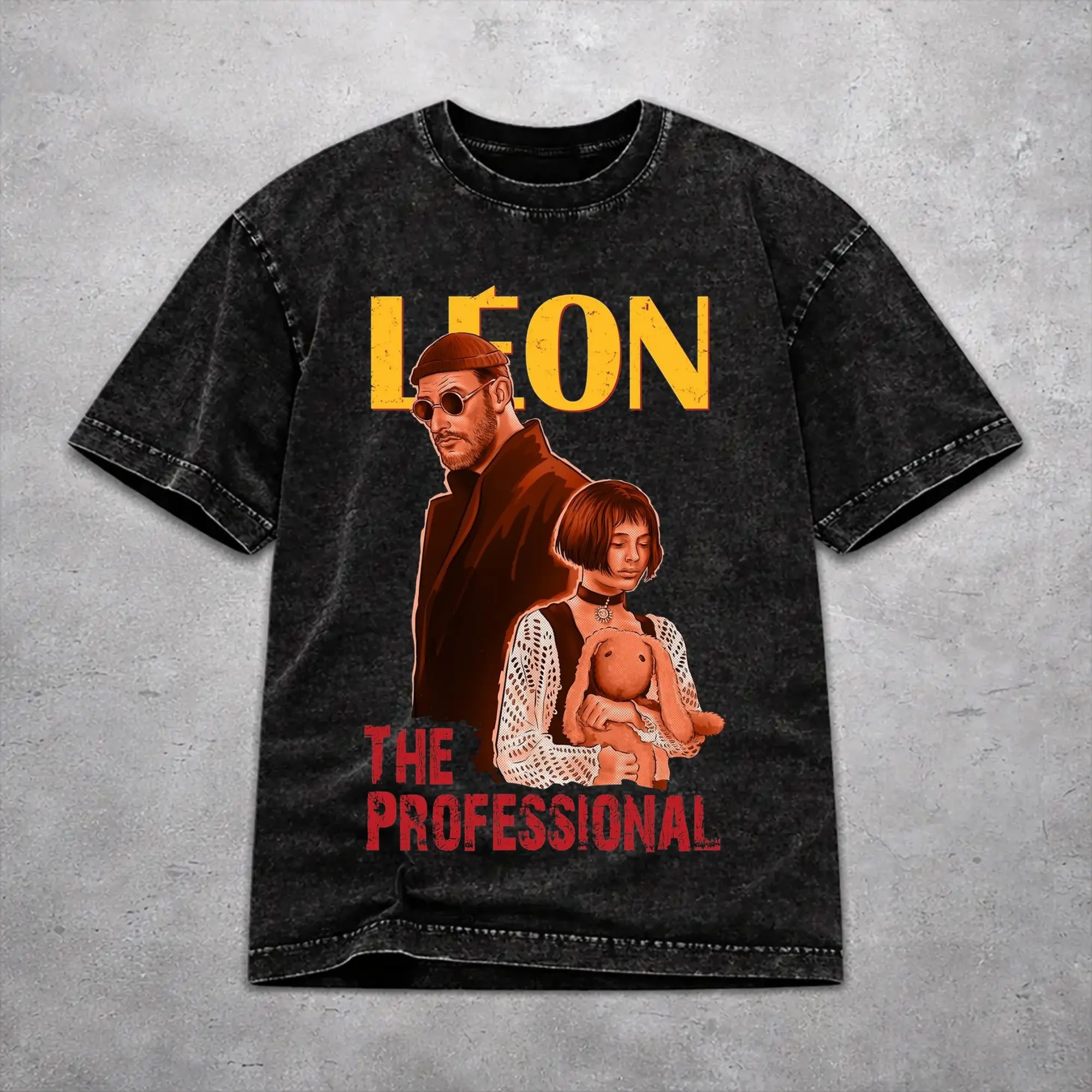 Women Men Leons Movie The Professional T Shirt Printed Washed Cotton  Novelty Outfit Tees