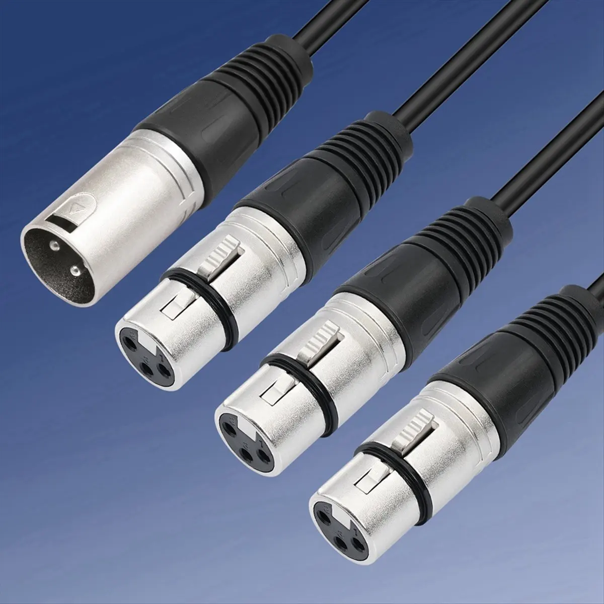 (PQWN) 3Pin XLR Male to 3 Female Y Splitter Cable,XLR Splitter 1 Male to 3 Female Audio Cable for Mixer Microphone