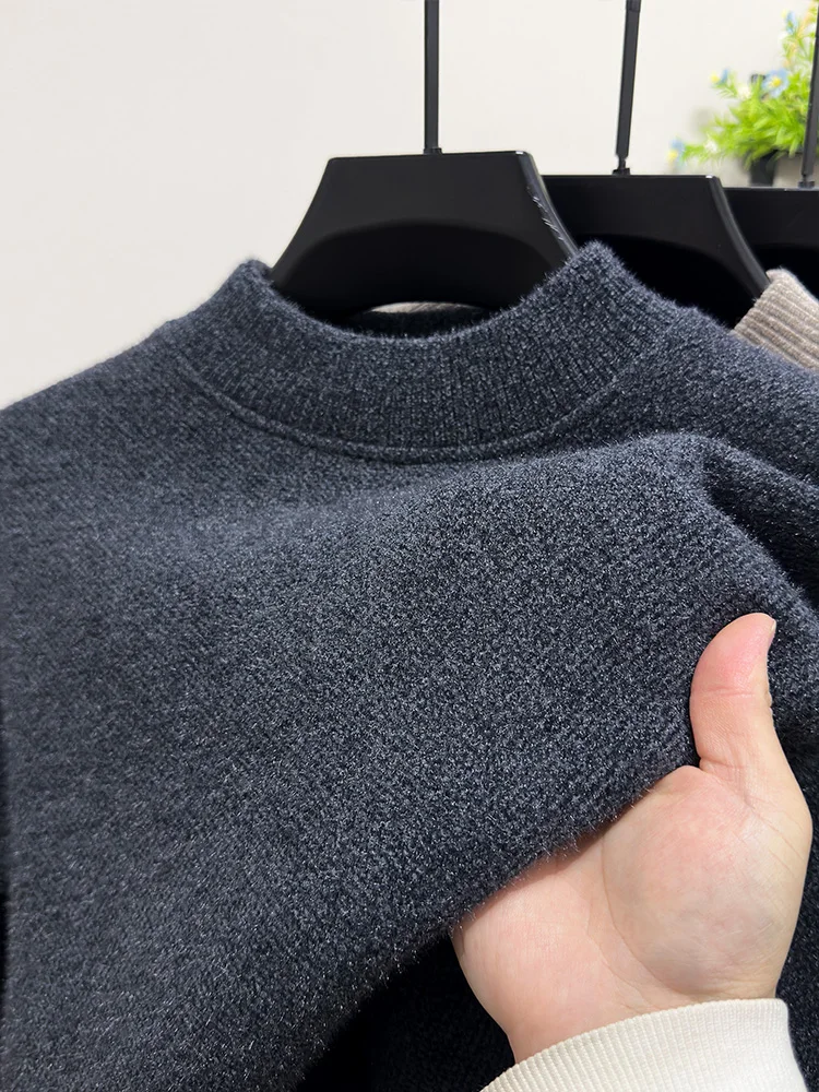 

Paul Winter Thiened Fce Lined Knitted f High Collar Sweater Faionable Urban Sle Polyester Nylon Spandex Blend Bus...