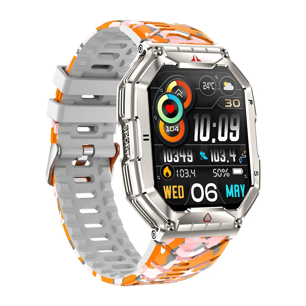 TJXL-2024 Kr82 AI صوت مساعد ساعة ذكية للرجال والنساء عميق مقاوم للماء بوصلة 650mAh بطارية للرياضة في الهواء الطلق BT Call #3