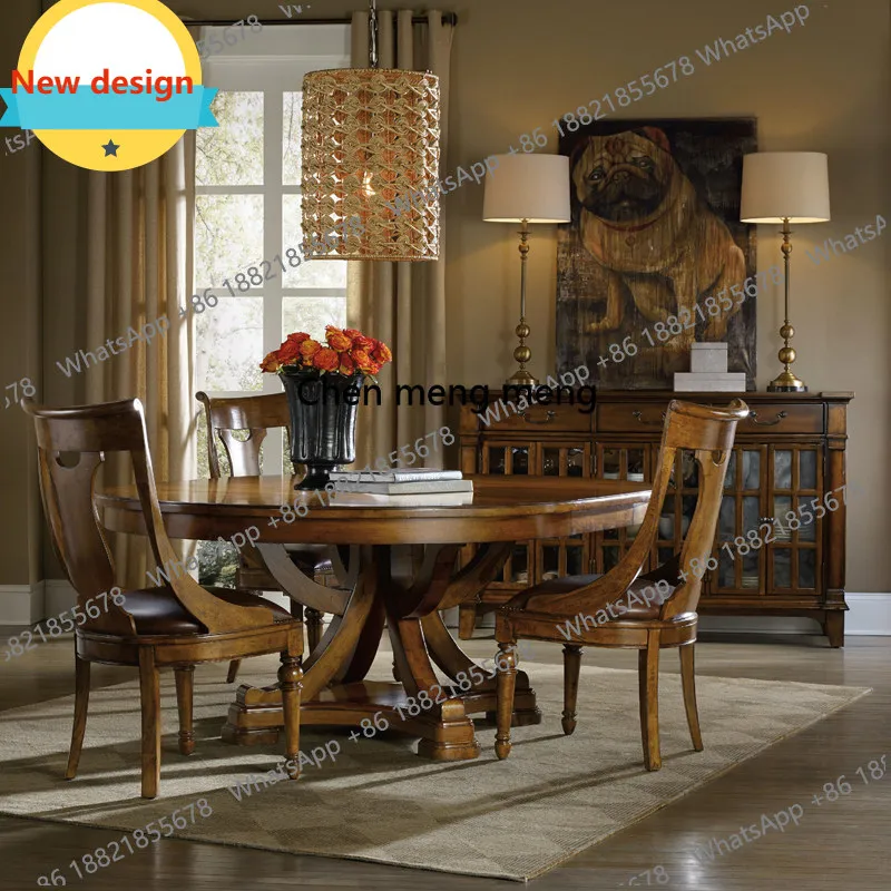 Aparador de comedor americano retro de madera maciza, aparador clásico tradicional europeo, mueble de entrada para recibidor.