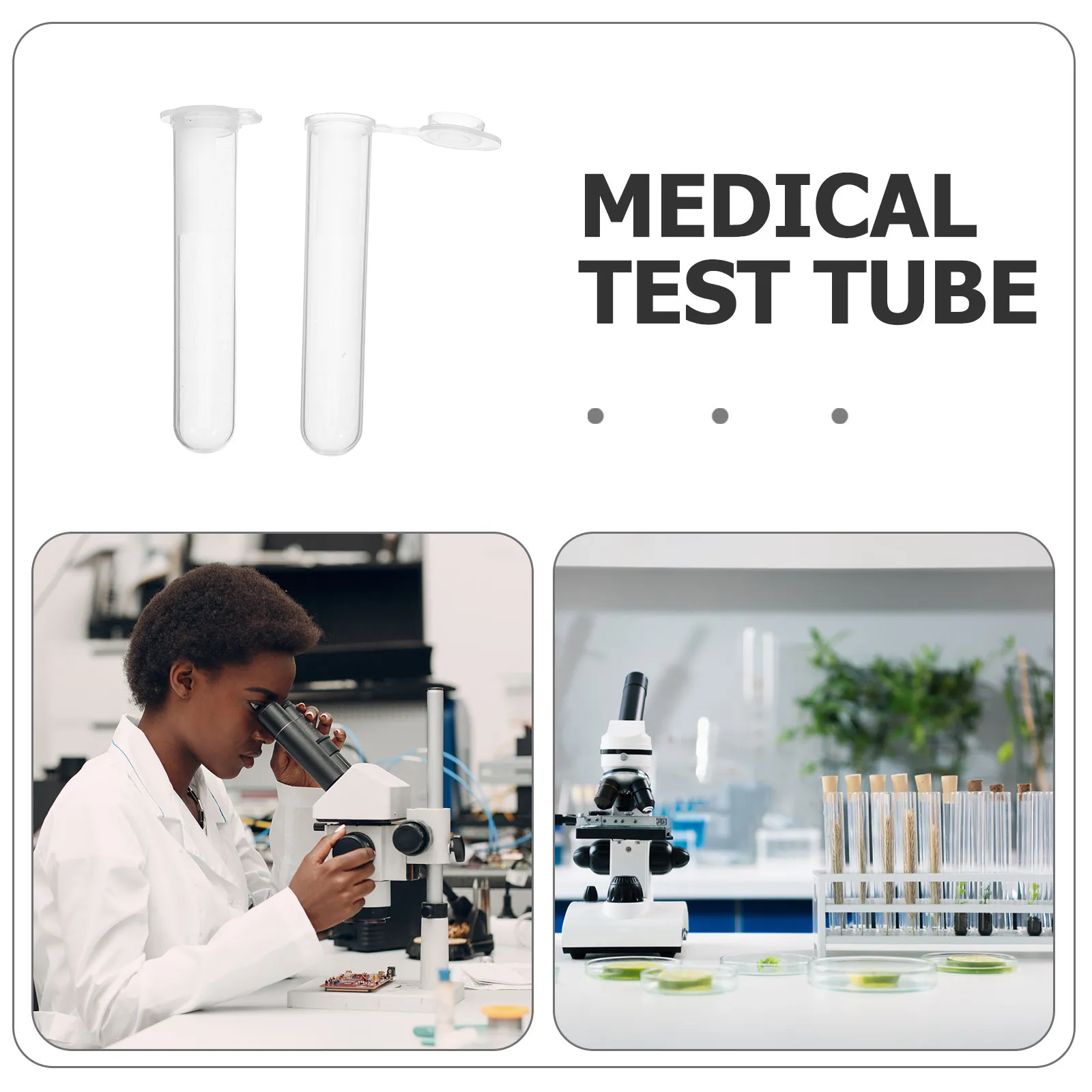 200Pcs Round Bottom Centrifuge Tubes Graduated Autoclavable Leak-Proof Laboratory Sample Collection Vials for Clinical Research