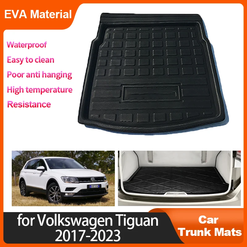 

For Volkswagen VW Tiguan L MK2 2 2017-2023 2022 2021 2020 LWB Car Rear Trunk Mats Waterproof Protective Storage Pad Accessories