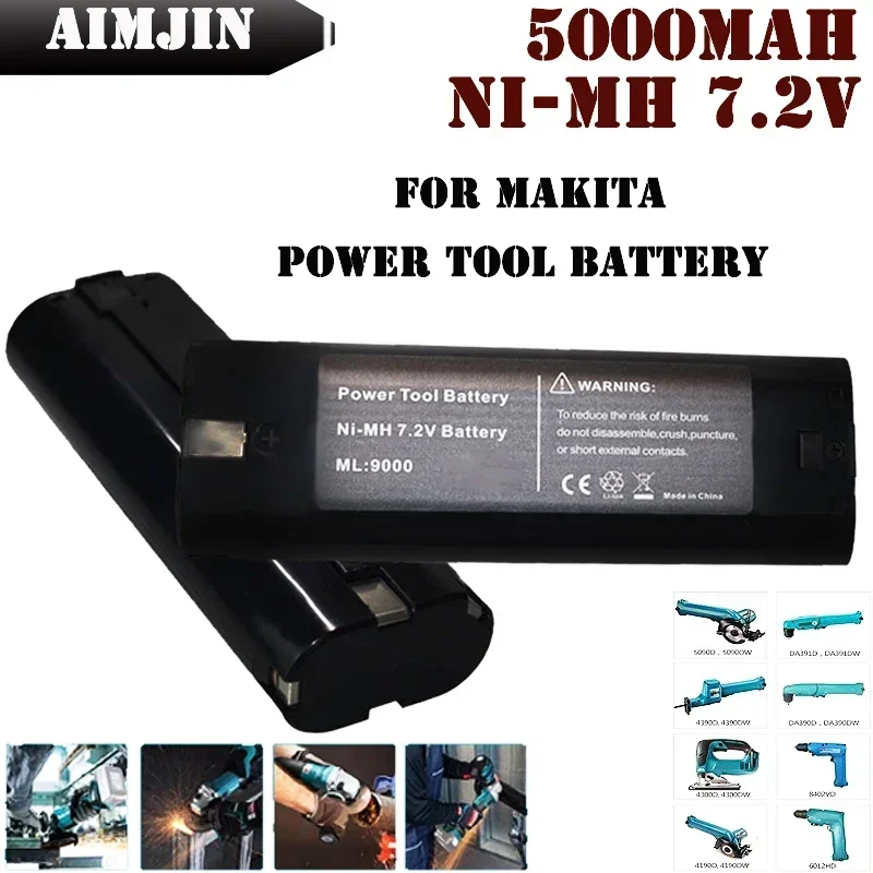 

100% NEW 7.2V 5000mAh Powtree Power Battery For MAKITA 7033 7002 7000 632003-2 191679-9 192532-2 Cordless Drill Tool