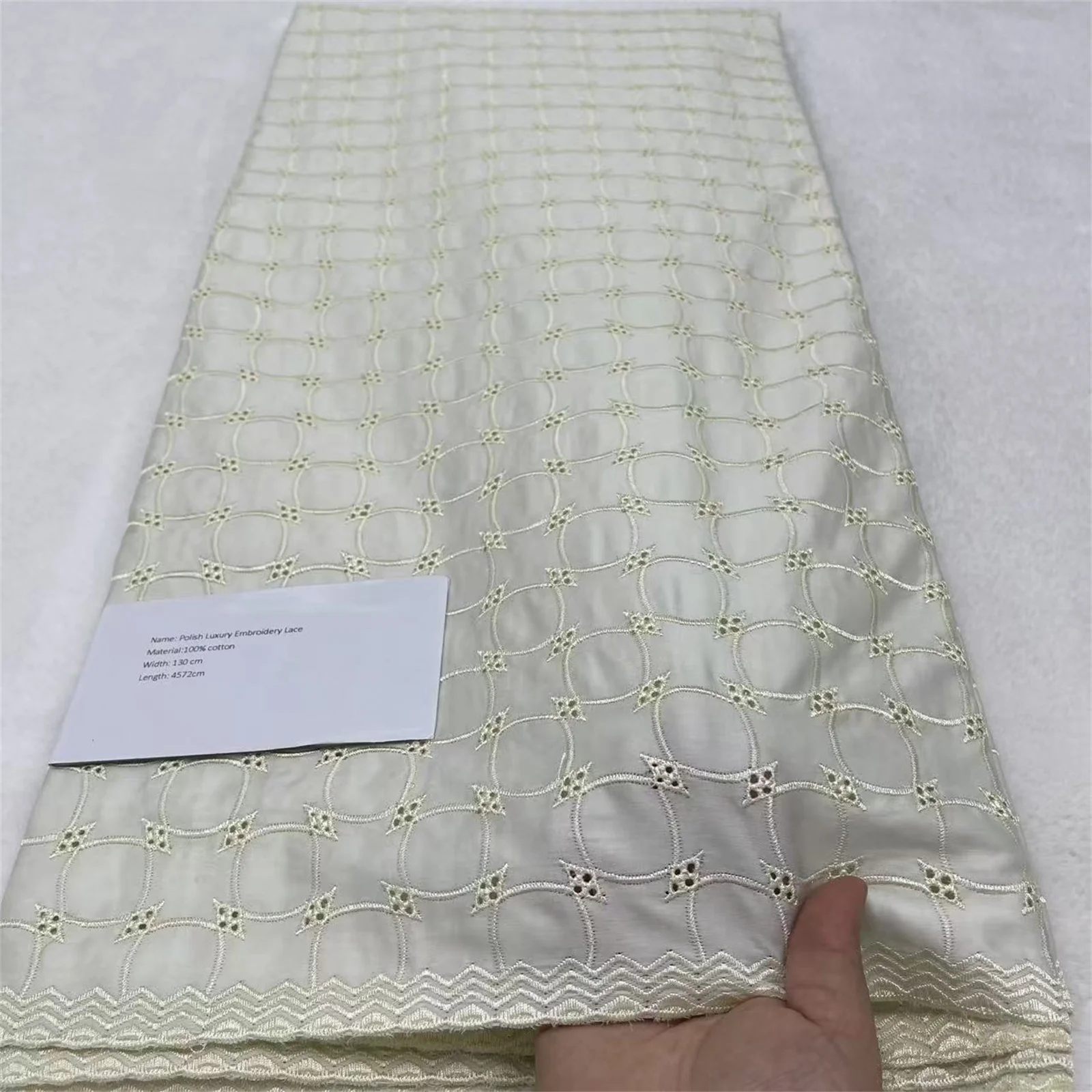 2025 Nigerian Polish Lace Material For Men Cloth African Soft 100% Cotton Lace Fabric High Quality Material for Man Suit fabric
