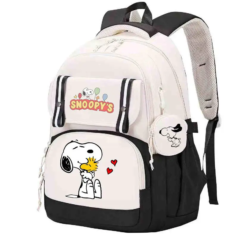 Snoopy Cute Casual Backpack Lightweight Comfort Knapsack Durable Portable Travel Rucksack Multi Compartment Daily Birthday Gift