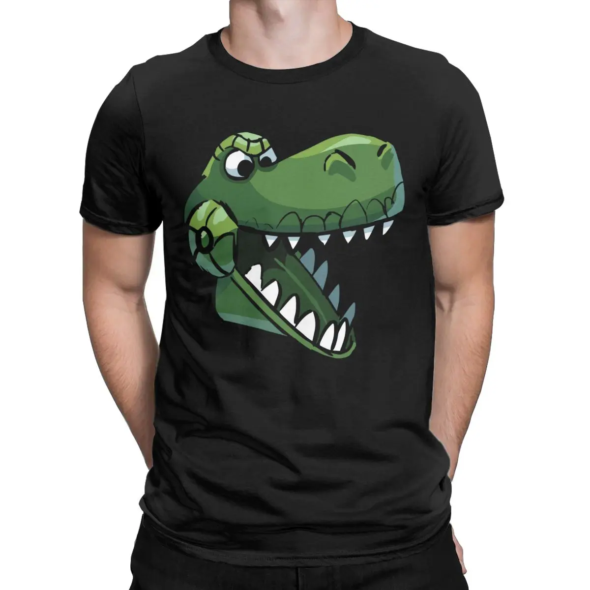 Men's T-Shirt Rex Big Face Toy Story Unique 100% Cotton Tee Shirt Short Sleeve T Shirts O Neck Clothes Plus Size