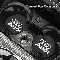 2Pcs Car Cup Mat Leather Auto Cup Slot Non-Slip Coaster For Audi Sline A3 A1 A4 A6 B8 A5 B7 C7 A7 A8 B9 B6 C6 Q2 Q3 Q5 Q7 Q8 TT
