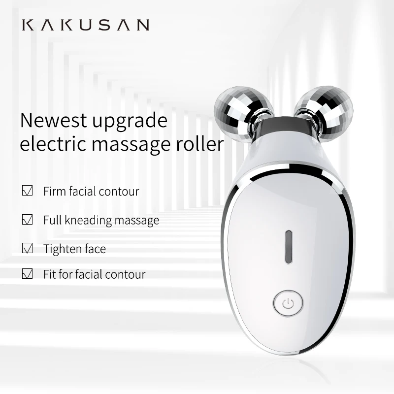 KKS EMS Mesin Pengencang Leher Arus Mikro Wajah Pengangkat Bentuk V Rol Kecantikan Pelangsing Wajah Perangkat Kecantikan Penghilang Kerut