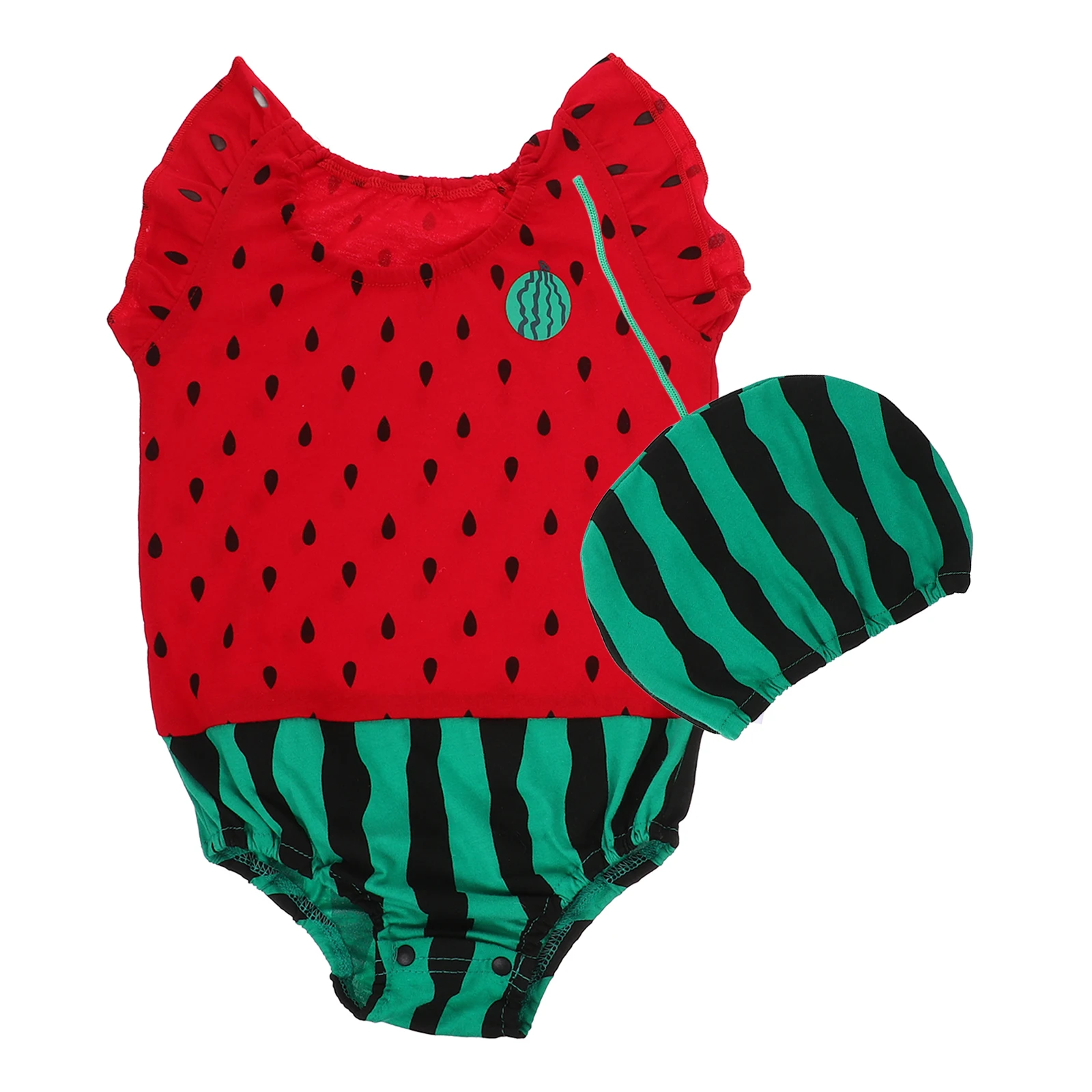 

Watermelon Baby Romper Set Newborn Bodysuit 0-3 Months Short Sleeve Infant Outfits Cute Hat Design Summer Clothes