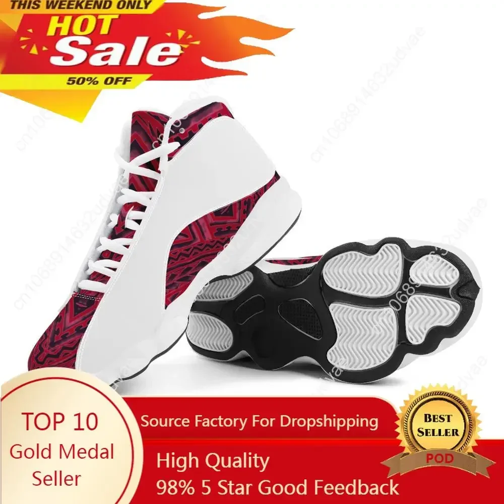 

Red Samoa Polynesian Samoan Tribal Style Boy Sneakers Running Shoes Custom Ball Sports Team Logo Men's Basketball Sports Shoes