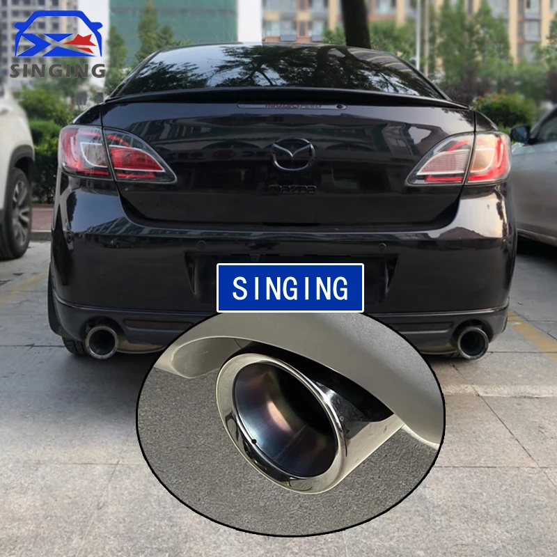 For 2009-2016 Mazda 6 #304 Stainless Steel Car Muffler End Pipe Exhaust Tips Styling Auto Part Wagon Decoration Accessories