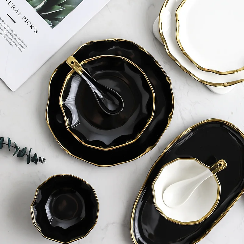 2 Colors Complete Tableware of Dishes 24 Pieces Phnom Penh Tableware Charger Plates Plates for Food Plate Sets Dinnerware Dining