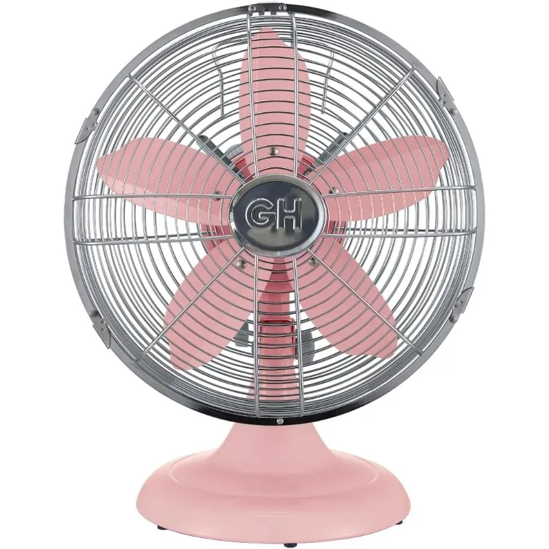 

All-Metal (92606) Oscillating 12" Retro Desk Office Table Fan (Pink)