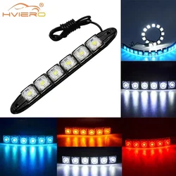 1 Uds. Niebla de coche impermeable multicolor DRL luz diurna Auto decorativa Flexible circulación diurna 6LED tira de conducción faro de estilo