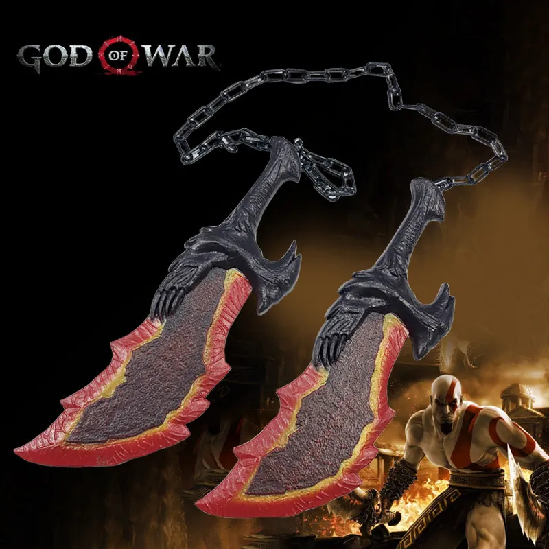 Home Decor 1:1 Cosplay God of War 4 War Beast Axe Flaming Twin Blades Pirate Ghost Axe Prop sword Role Playing Cos PU toy sword