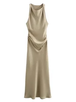 Satin Long Dresses for Women 2026 Summer Slip Midi Dress Woman Sexy Evening Party Dress Sleeveless Female Elegant Dresses - Image 3