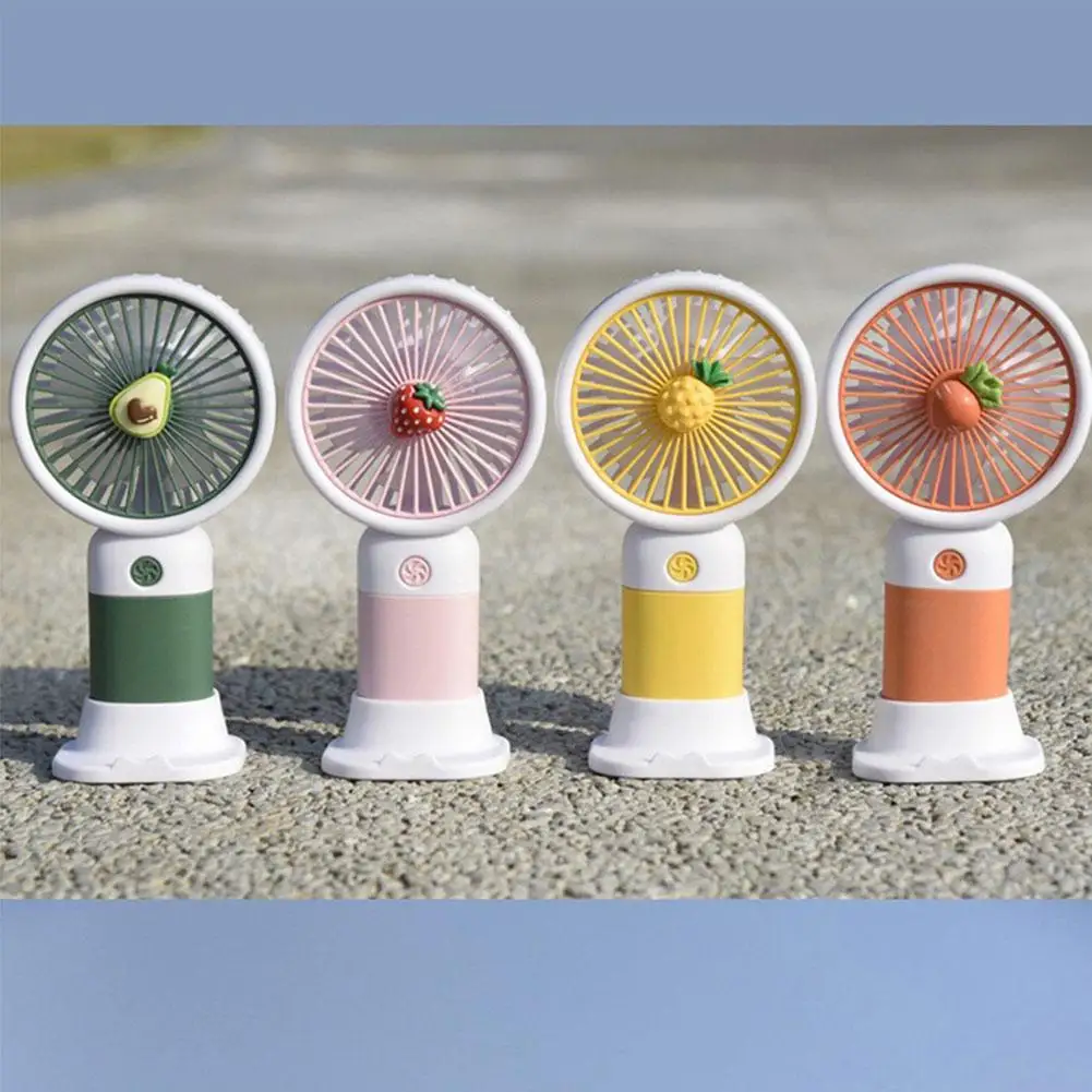 Summer Mini Fan Portable Handheld Fan Cartoon Cute Student Desktop USB Charging Fruit Multiple styles and colors Fan