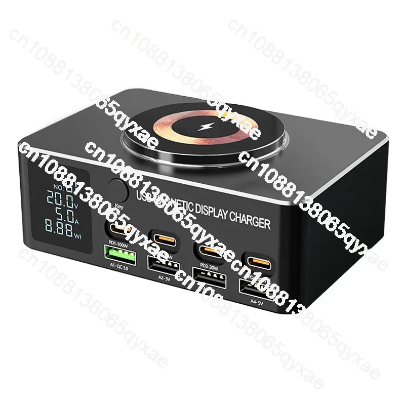 

Desktop Multi-port Charger, Intelligent Digital Display PD100W Fast Charging, Suitable for Mobile Phones and Notebooks