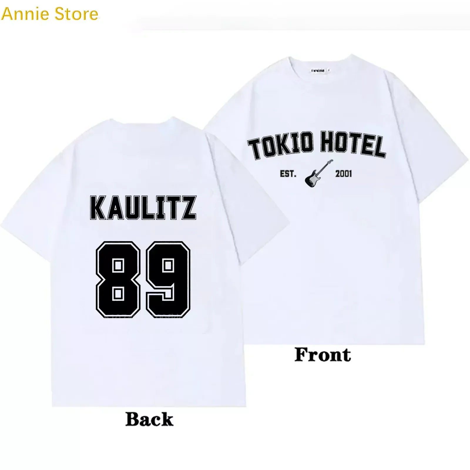 2023 Tokio Hotel T-shirt Rock Band Kaulitz Back Print Germany Summer Short Sleeve Black Tee Men Women Plain Clothes