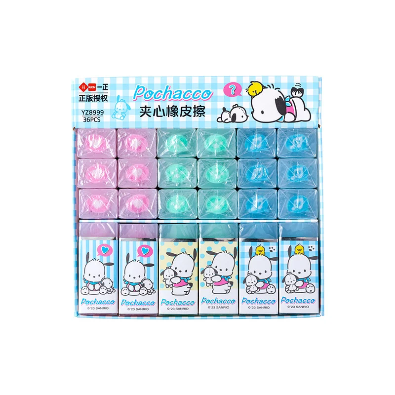 36 pcs/lot Sanrio Pochacco Eraser Cute Writing Drawing Rubber Pencil Erasers Stationery For Kids Gifts School Supplies