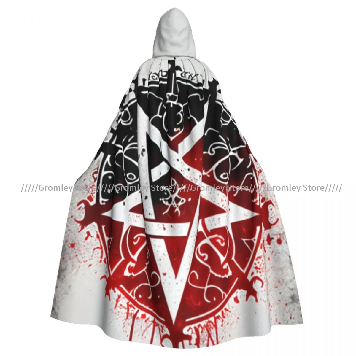 Occult Satanic Pentagram Witch Cloak Halloween Cosplay Costume Adult Unisex Cloak Retro Ages Cape