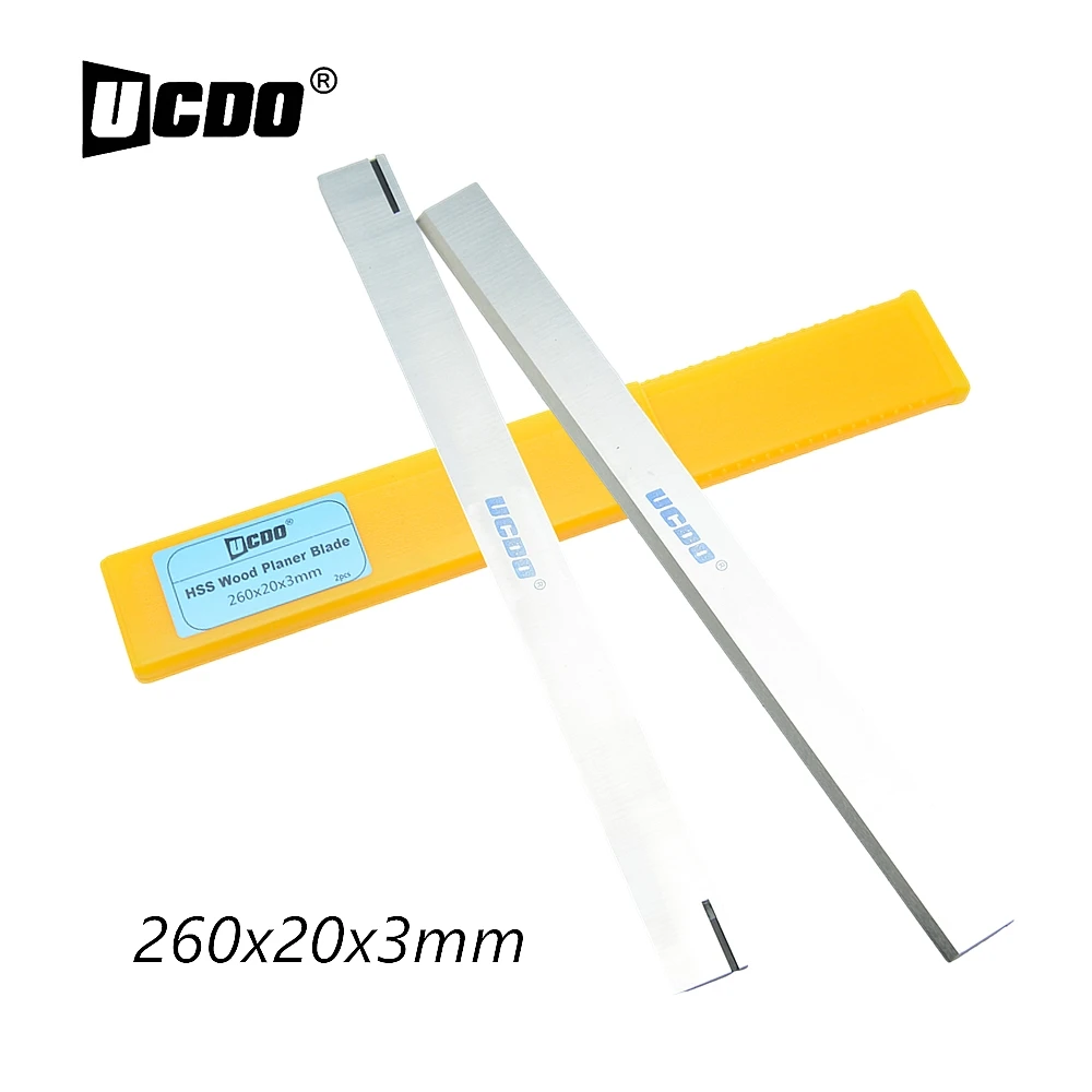 UCDO HSS Planer Blade 260x20x3mm 1pair Wood Knife Woodworking Parts for Elektra HC260 Electric Planer Power Tool Accessories