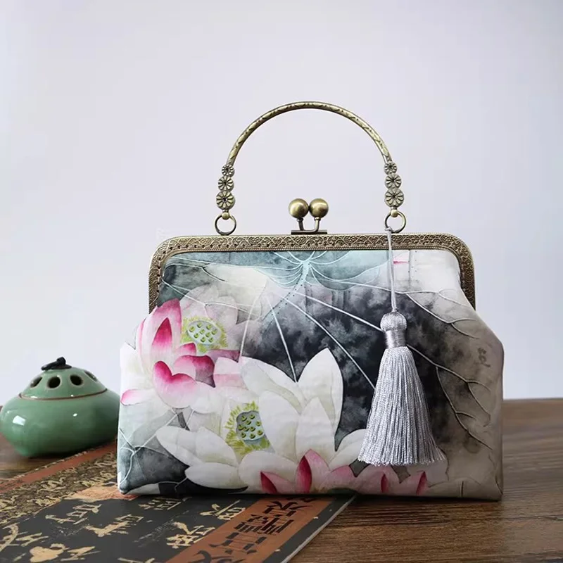 

Classic Spring Summer Style Top Handle Bags Vintage Flowers Women Bag Women's Handbags Purses Women Crossbody Chain Strap Bag