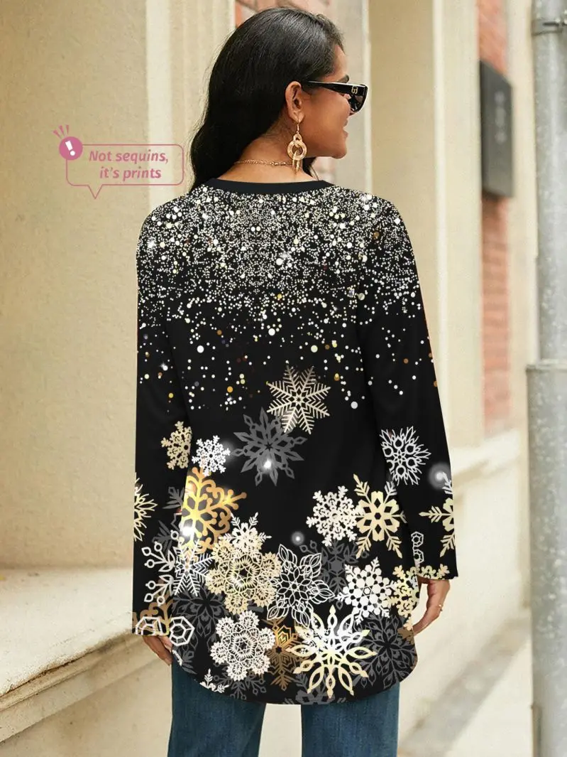 Round neck long sleeved T-shirt with loose flesh blocking design, casual women's commuting top