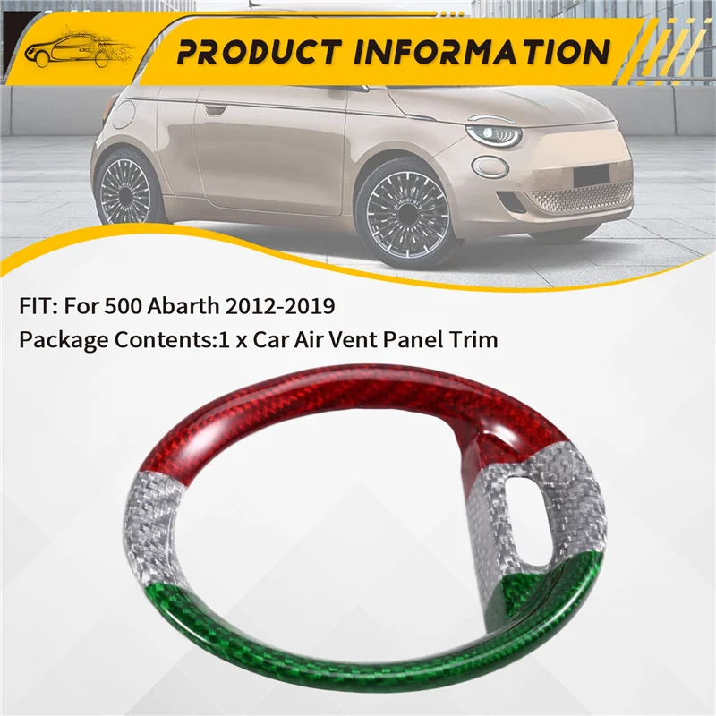 

For Fiat 500 Abarth Air Vent Decorative Frame Carbon Fiber For Fiat 500 Car Accessories