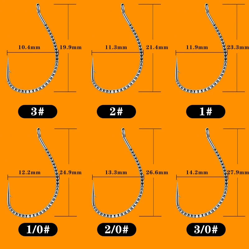 Sea.Yolo 15-20Pcs Fishing Hook High Carbon Steel Barbed Hook Fish Hook Suitable for Lake Perch Carp Fishing Accessories Fishhook