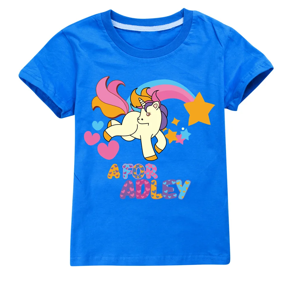 Summer Child A for Adley Clothes Birthday Girl T-Shirt Cotton Toddler Shirts Big Boys Tops School Kids Fashion Short Sleeve Tees