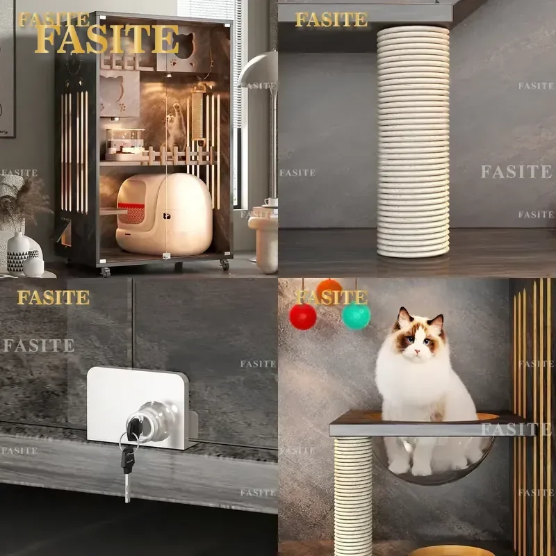 For Cat Collapsible Wooden House Durable Modern Tall Indoor Pet Bed Shelter Space Saving Easy Assembly Furniture
