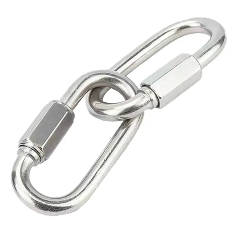 1/2Pcs Metal D-shape Locking Carabiner Quick Link Safety Snap Connecting Ring For Outdoor Camping Hiking Hand Repair Accessories