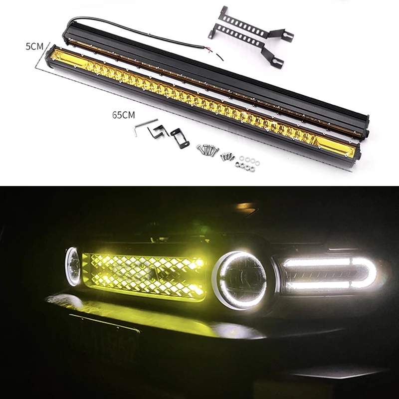 For Toyota FJ Cruiser Front Bumper Spotlight Hidden Type Racing Grills Light Grid Decorative Lights Modification