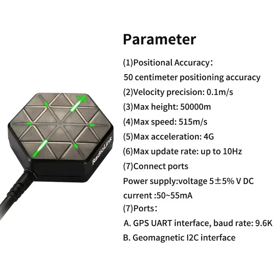 Radiolink SE100 GPS-система M10N Модуль высокой точности работы с ГЛОНАСС/BeiDou для APM PX4 Pixhawk 2.4.8 Управление полетом