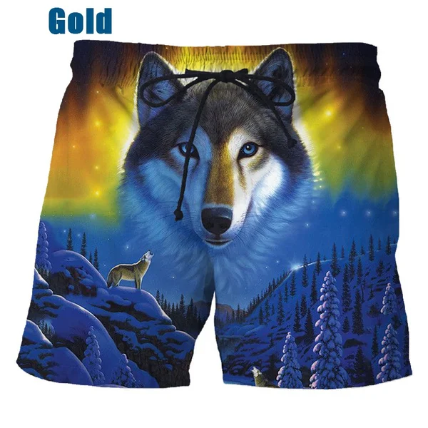 2023 Fashion Animal Wolf 3d Shorts Hip Hop Rock Personality Creative Summer Casual Beach Shorts