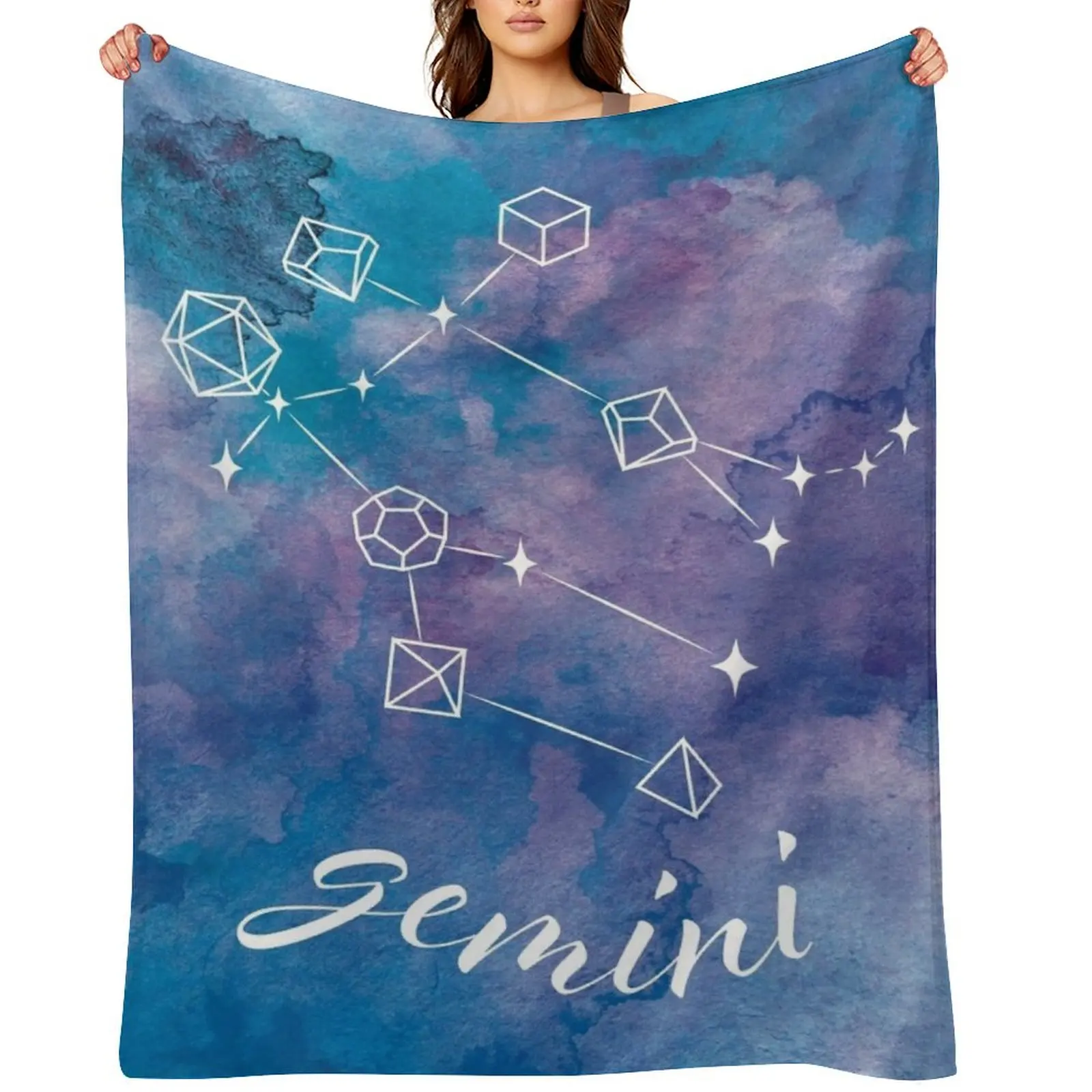 

Gemini DND Dice Zodiac Constellation Throw Blanket Furrys Flannels Plaid Nap Blankets