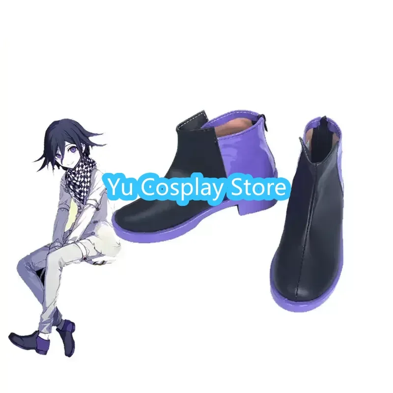 Ouma Kokichi Cosplay Shoes Halloween Carnival Boots Game Danganronpa V3 Cosplay Prop PU Leather Shoes Custom Made