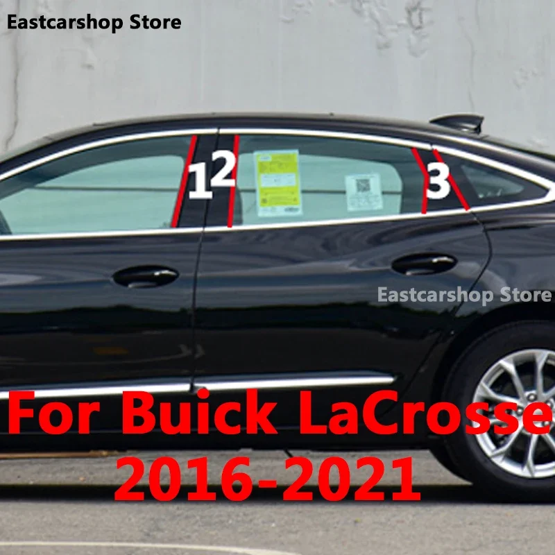 

For Buick LaCrosse 2021 2020 2019 2018 2017 2016 Car Middle Column PC Window Trim Decoration B C Pillar Strip Sticker Accessorie