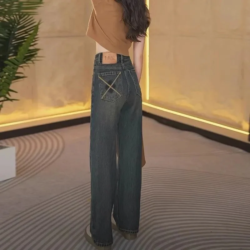 

Новые зимние женские плюшевые джинсы, женские корейские тонкие джинсовые брюки с высокой талией, прямые цилиндры, свободные женские широкие брюки