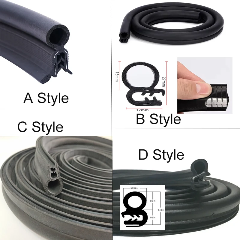 4 Specifications Car Door Sealing Strip Noise Insulation Rubber Seals Dust Anti-collision Auto Seal Trunk Engine Door Seal Kit