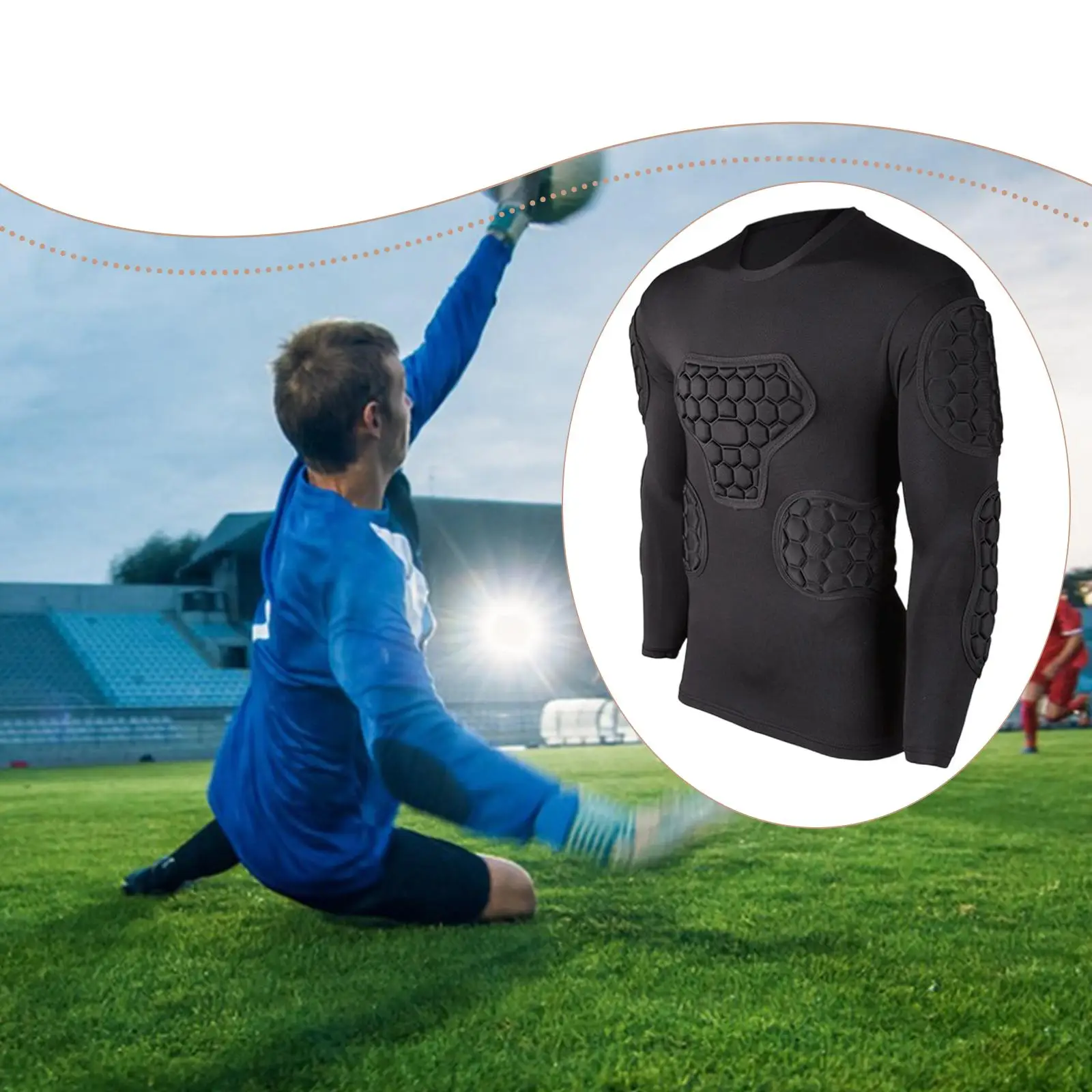 Camisa de armadura de portero acolchada de espuma EVA, traje de entrenamiento versátil, Protector de costilla
