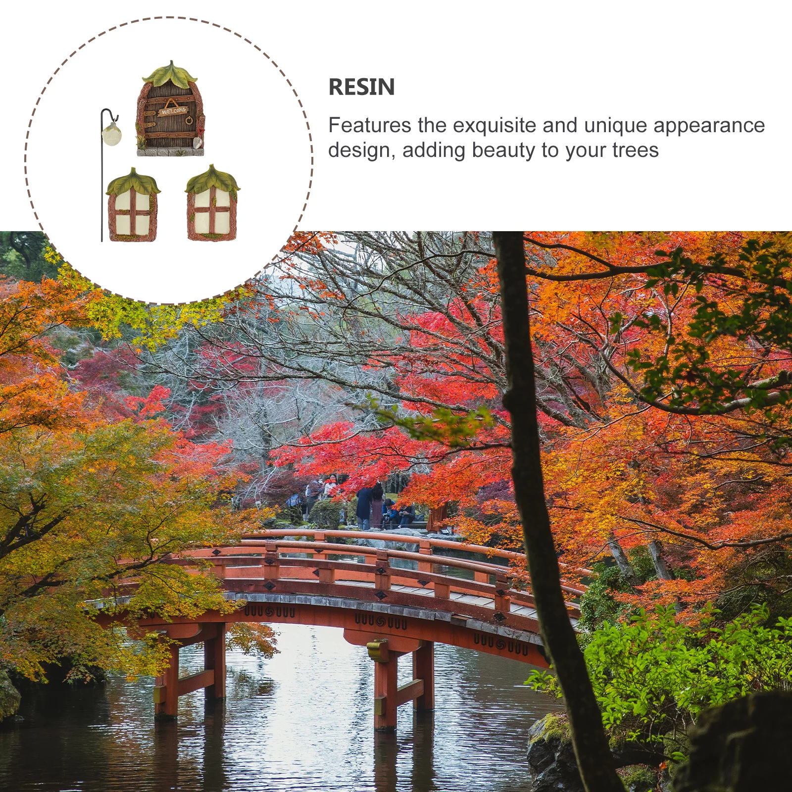 

1Set Durable Luminous Resin Window Door Mini Scene Decor Small Craft Night Light Adornment Window Door Model Luminous Adornment