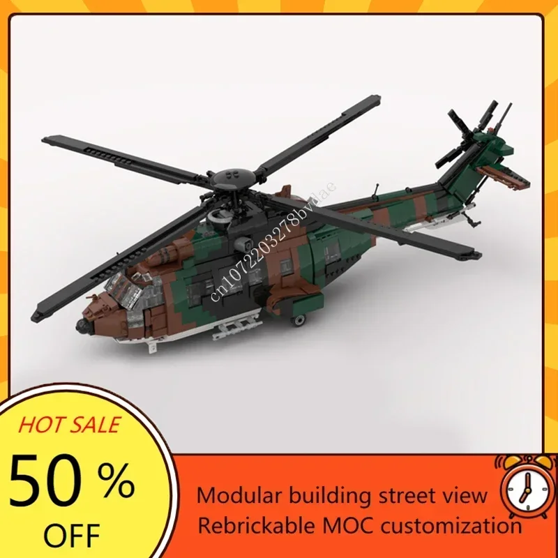 

1762PCS Customized MOC Special Ops Helicopter AS532 Cougar Model Building Blocks Technology Bricks Assembly Toys Birthday Gifts