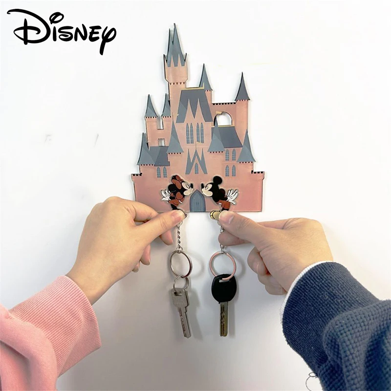 

Disney Mickey Keychain Anime Couple Key Hanger Holder Wall Organizer Cartoon Key Rack Hooks Coat Hooks Home Decoration Gifts